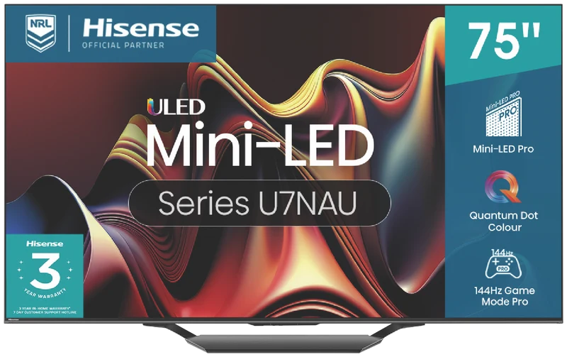 Hisense 75" U7NAU 4K Mini-LED QLED Smart TV 24