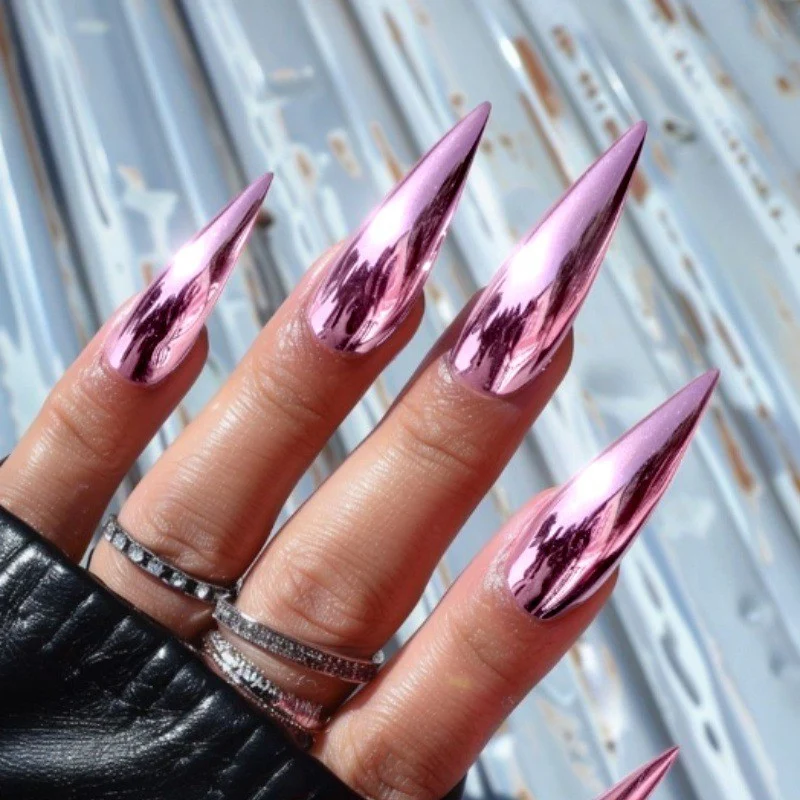 Stiletto Glänzende Nagelverlängerungen Karnz