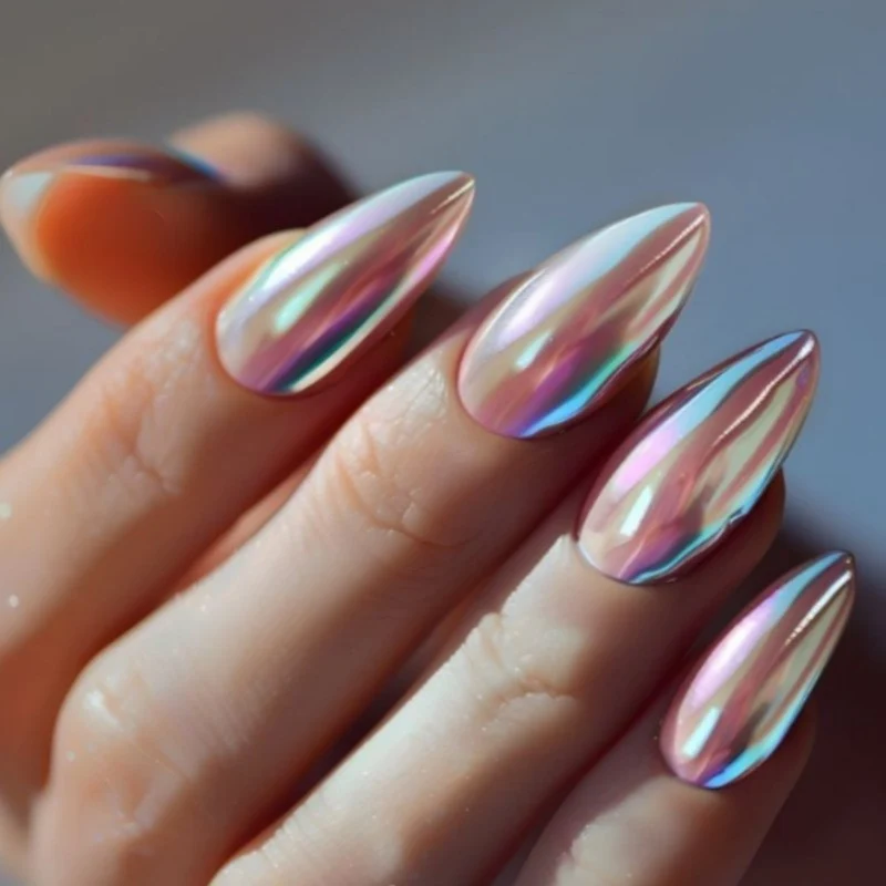 Shimmery Stiletto Press-On Nagelkunst Karnz