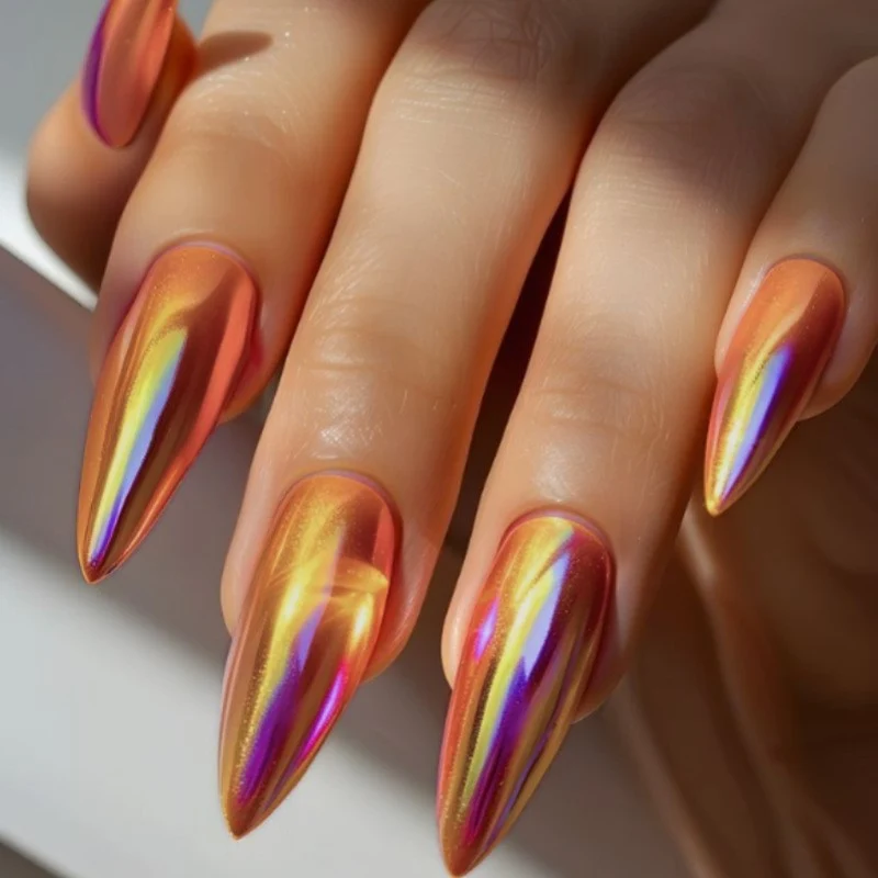 Shimmery Stiletto Press-On Nagelkunst Karnz