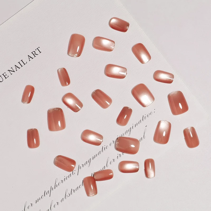 Schimmerndes Ombre Press-On Nagelset Karnz