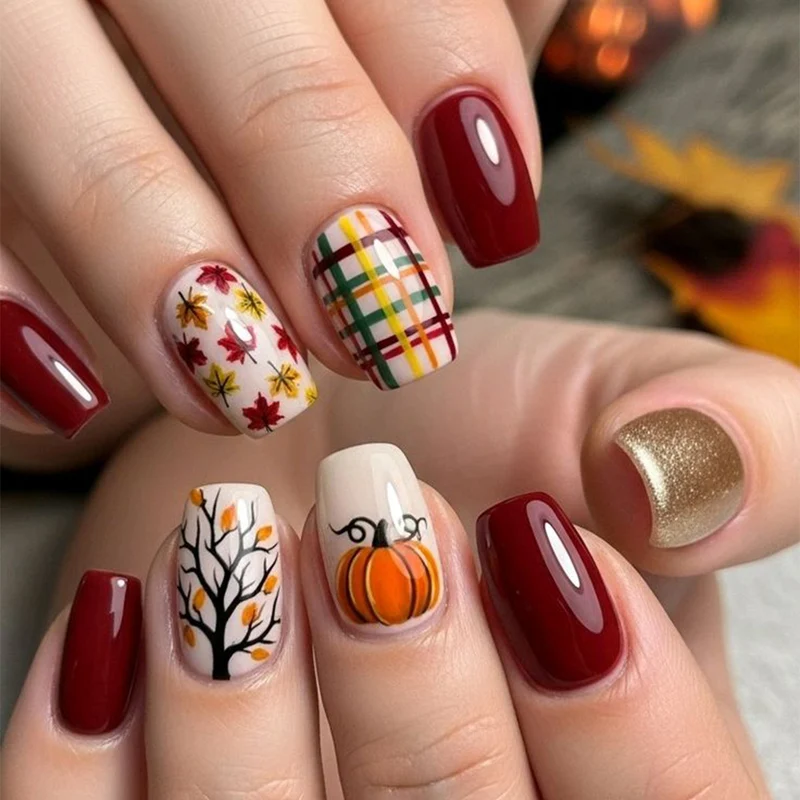 Saisonale Erntedank-Nagelkunst Karnz