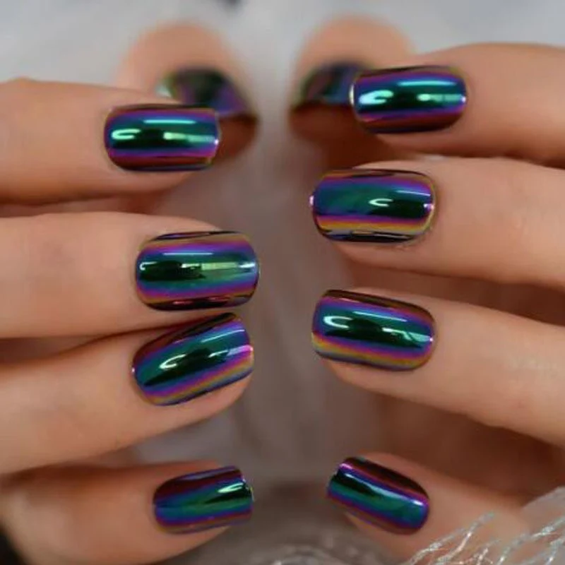 Iridescent Press-On Nagelset Karnz