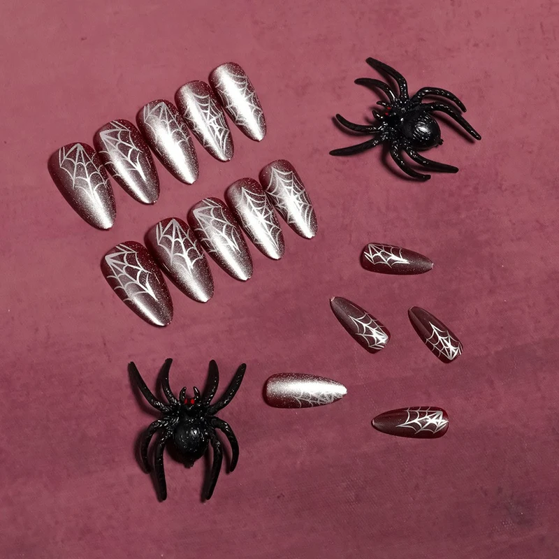 Gothic Spider Web Press-On Nails Karnz