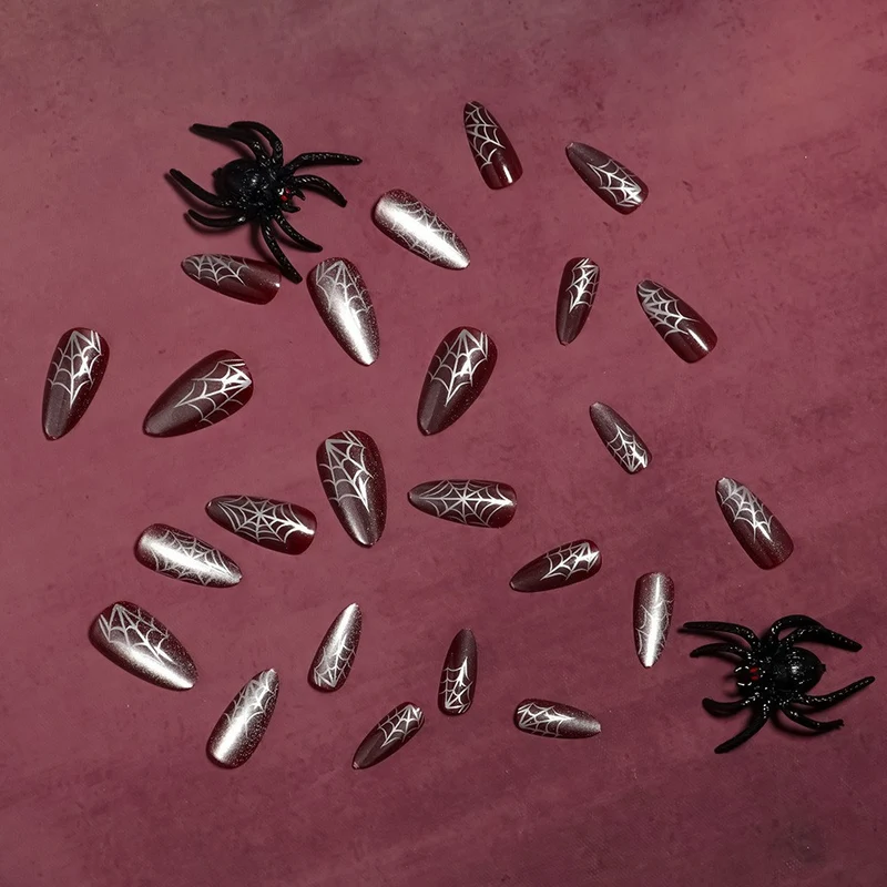 Gothic Spider Web Press-On Nails Karnz