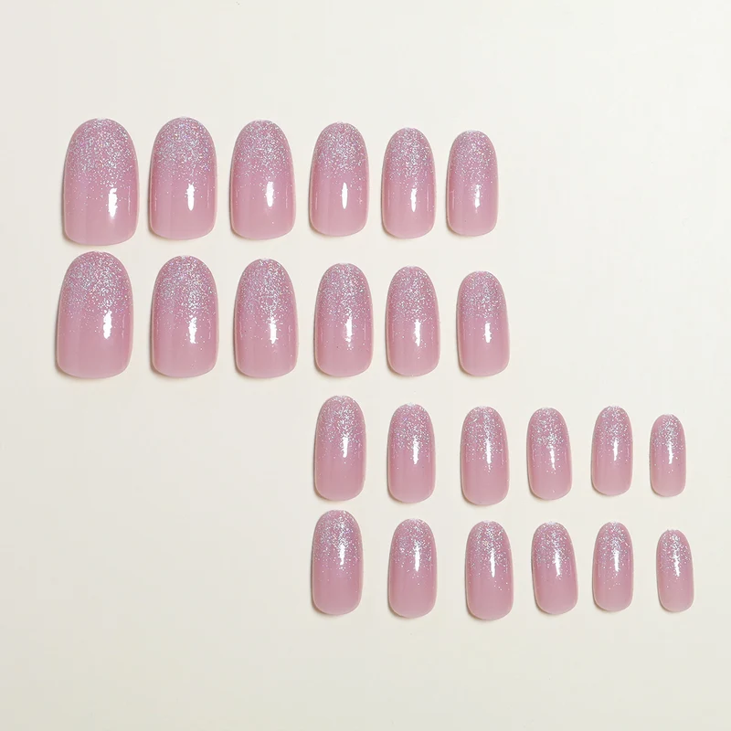 Glitzernd Elegantes Press-On Nagelset Karnz