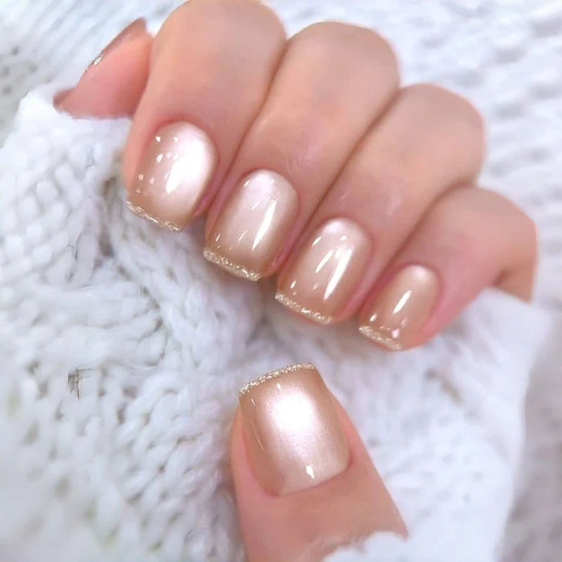 Elegante Glänzende Ombre Press-On Nägel Karnz