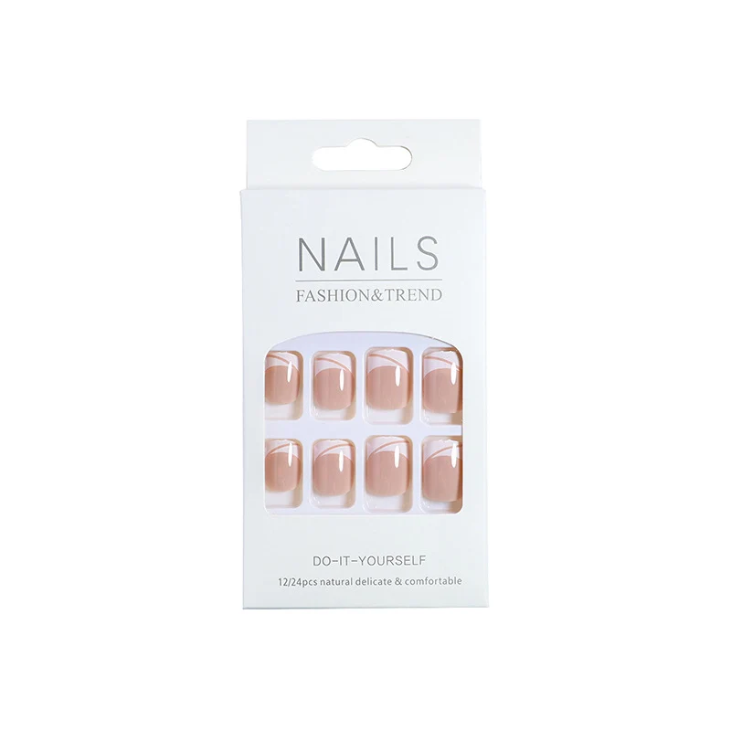 Elegante French Tip Press-On Nägel Karnz