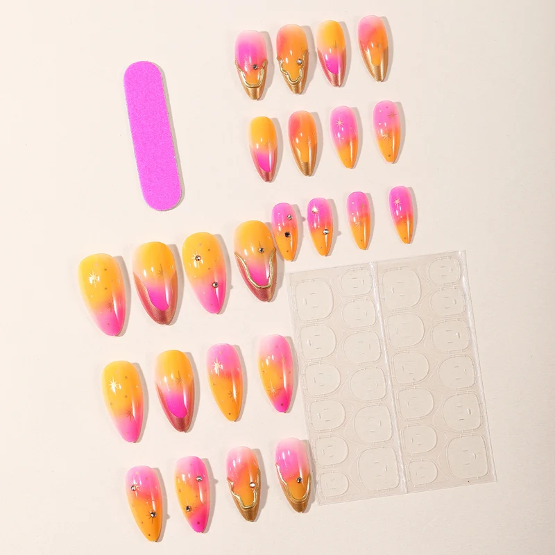 Glitzerndes Gradient Stiletto Nagelkunst Set Karnz