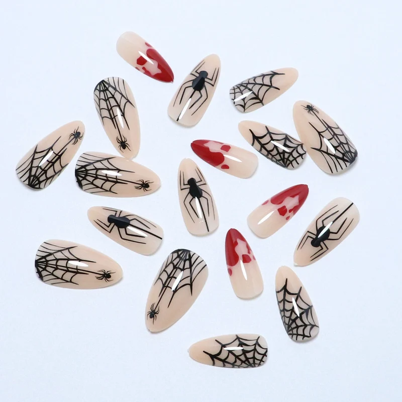 Künstlerisches Spinnen-Design-Nagelset Karnz