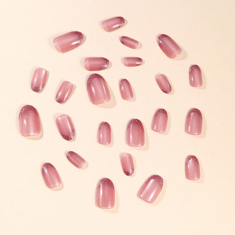 Glamourös Glitter Französischer Tipp Nagelkunst Karnz