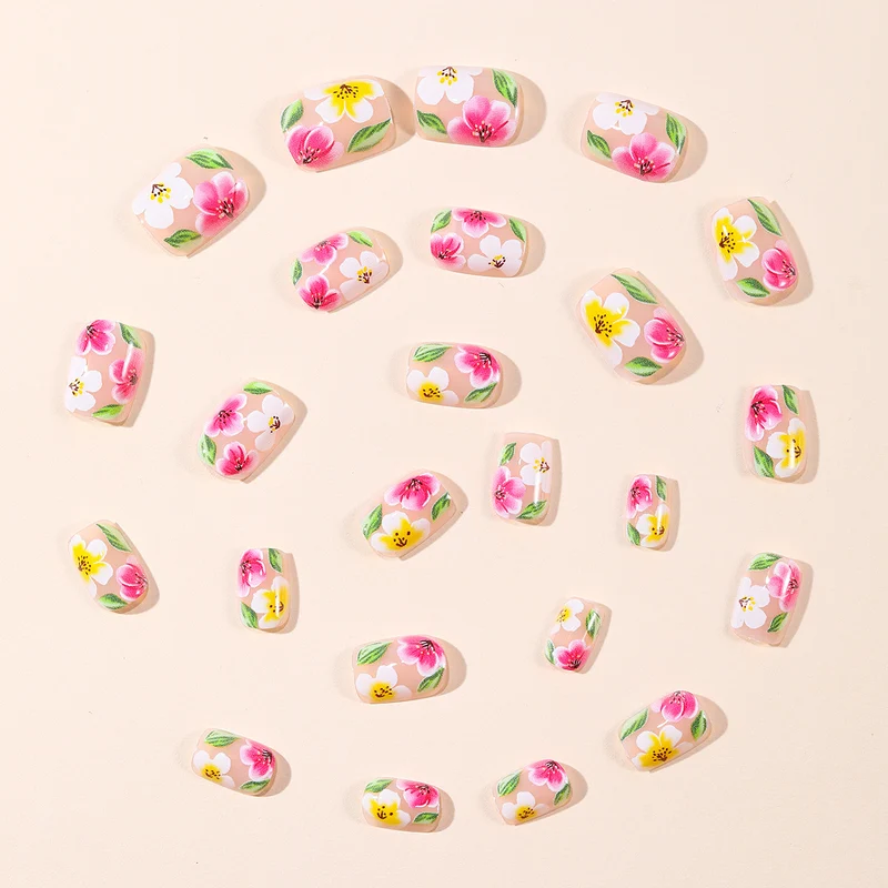 Blumenmuster 3D Nagelkunst Erweiterungen Karnz