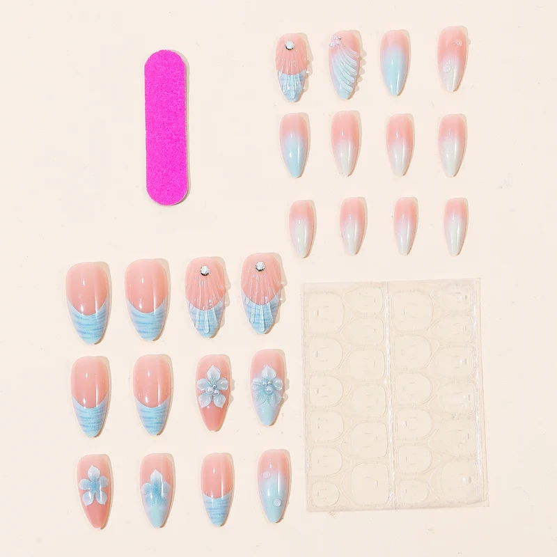 Blumen Skulptierte Acryl Nagelkunst Verlängerungen Karnz