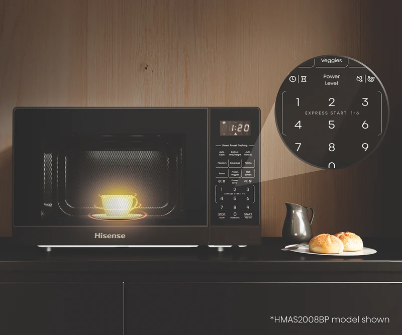 Hisense 20L 800W Compact Microwave Black