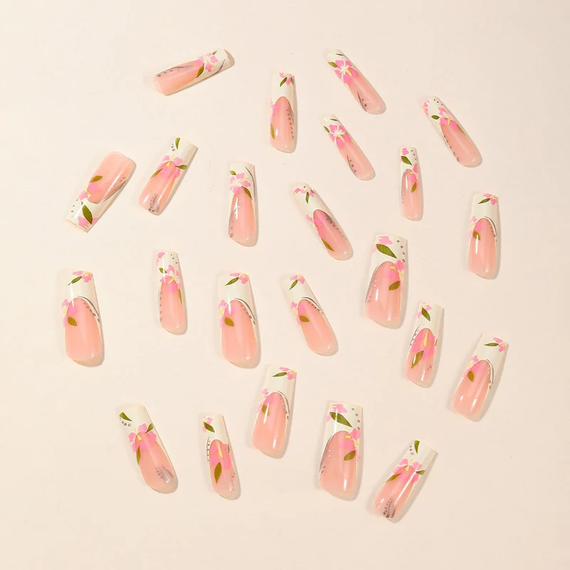 Florale Effekt Nagelkunst Extensions Karnz