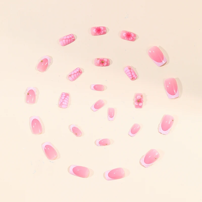Florale 3D Acryl Nägel Kunst Erweiterungen Karnz