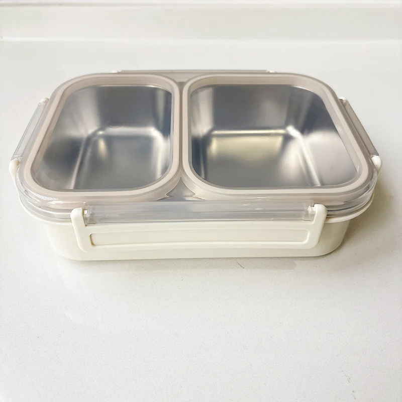 Dual-Compartment Stahl Lebensmittel Aufbewahrungsbehälter