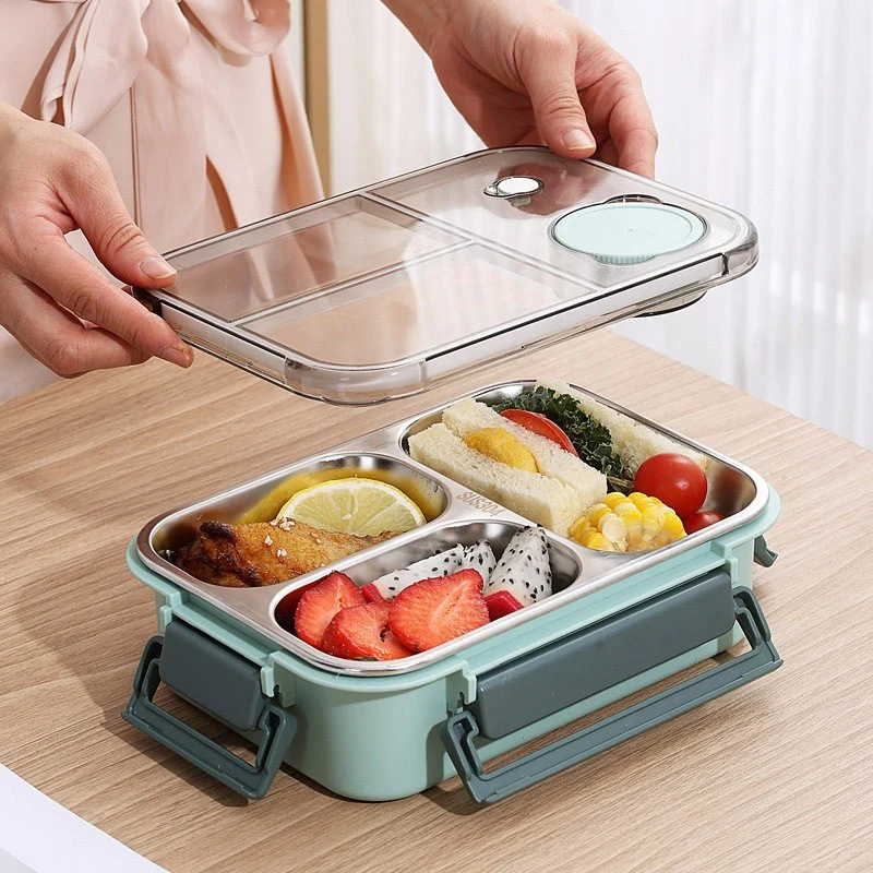 Edelstahl Bento-Box mit auslaufsicherem Deckel