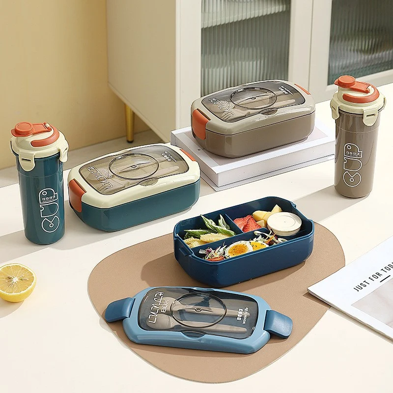 Tragbare Lunchbox mit integrierter Wasserflasche