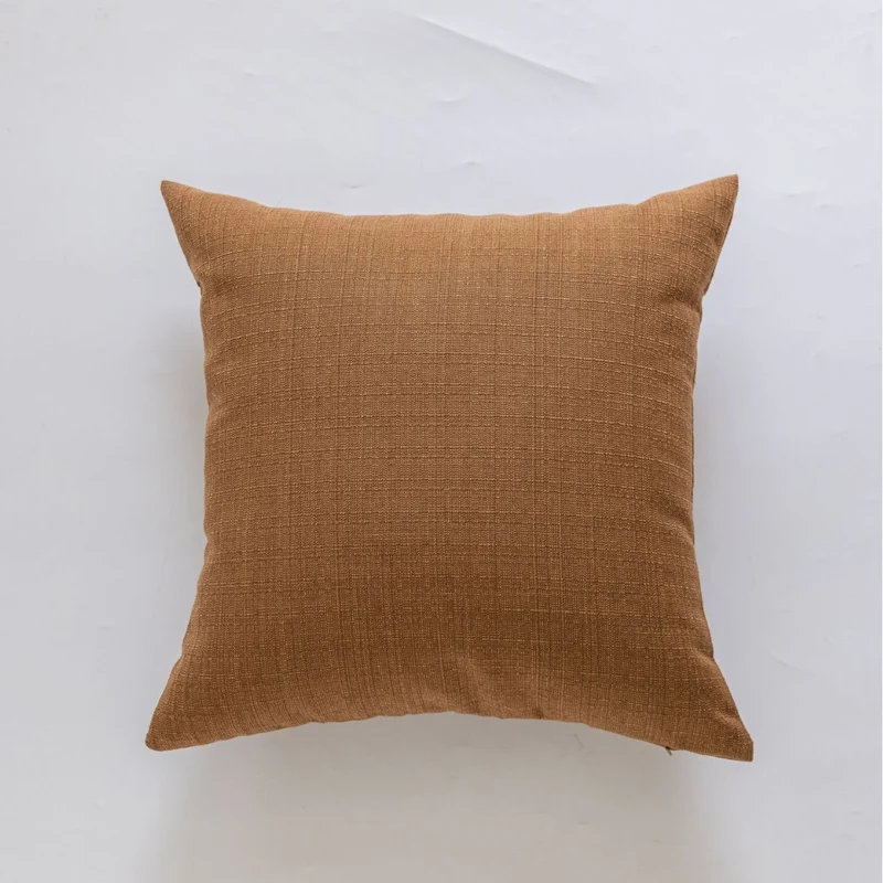 Handgewebter Slub-Gewebe quadratischer dekorativer Kissenbezug mit weichem Canvas-Rücken