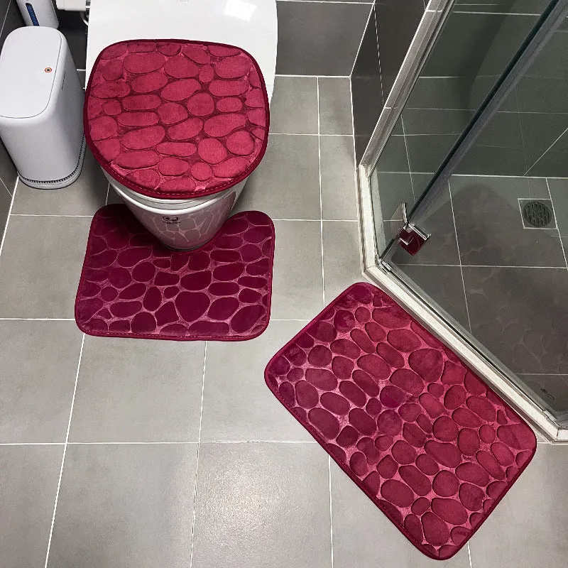 Steinmuster Badezimmermatten-Set