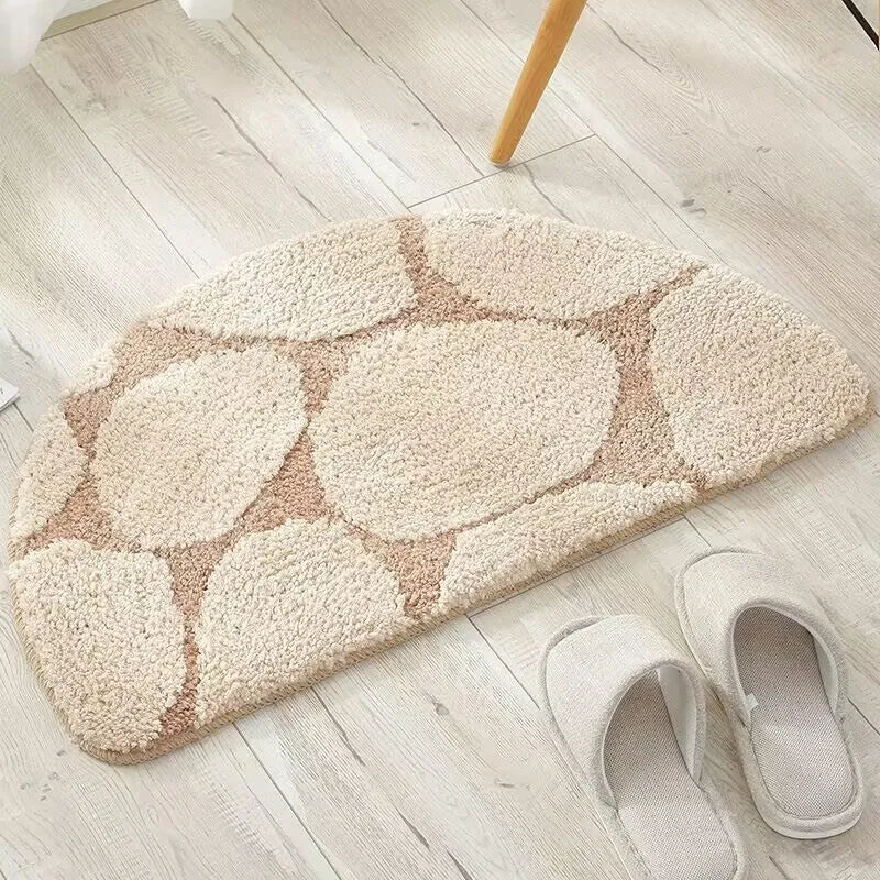 Plüsch geometrische Halbkreis-Badmatte