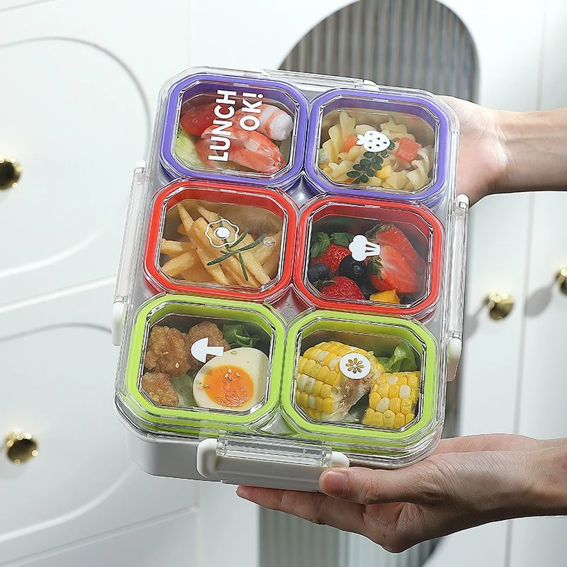 Multisection Lebensmittelaufbewahrung Bento-Box mit intelligentem Verriegelungsmechanismus