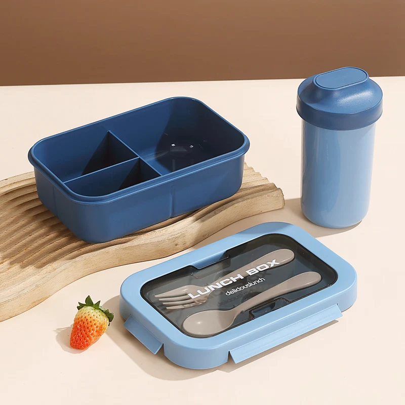 Mehrschichtige isolierte Bento-Lunchbox mit eingebautem Besteck