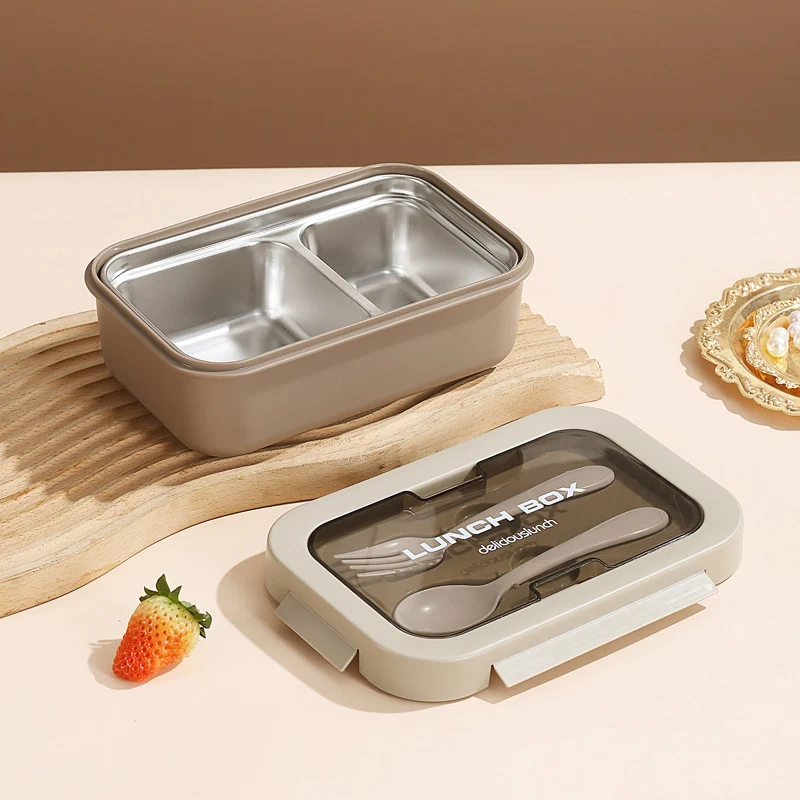 Mehrschichtige isolierte Bento-Lunchbox mit eingebautem Besteck
