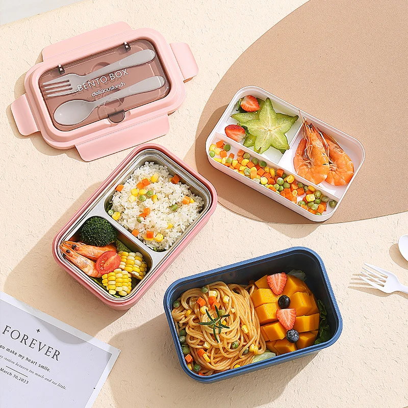 Multi-Compartment Bento Lunchbox mit integrierten Besteck