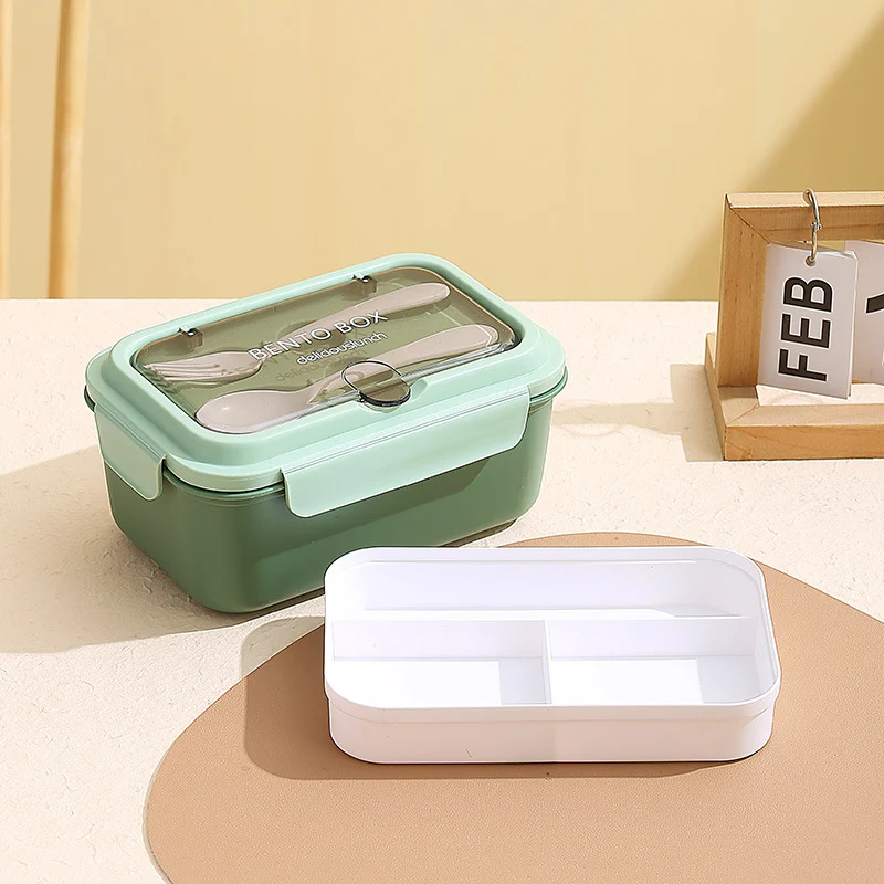 Multi-Compartment Bento Lunchbox mit integrierten Besteck