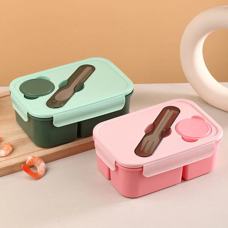 Multifunktionale Bento-Lebensmittelaufbewahrungsbox mit integrierten Utensilien