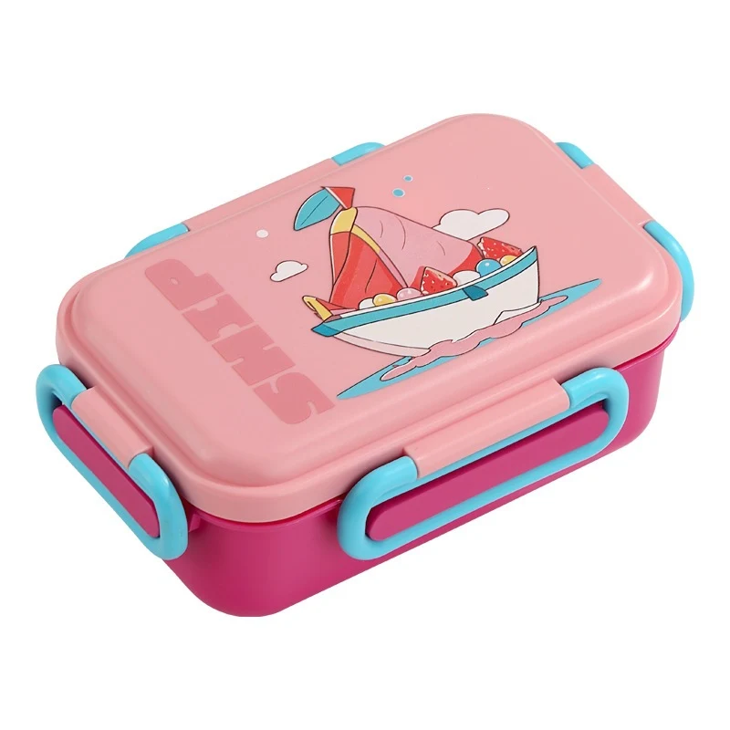 Illustrierte Bento-Lunchbox mit integriertem Besteck