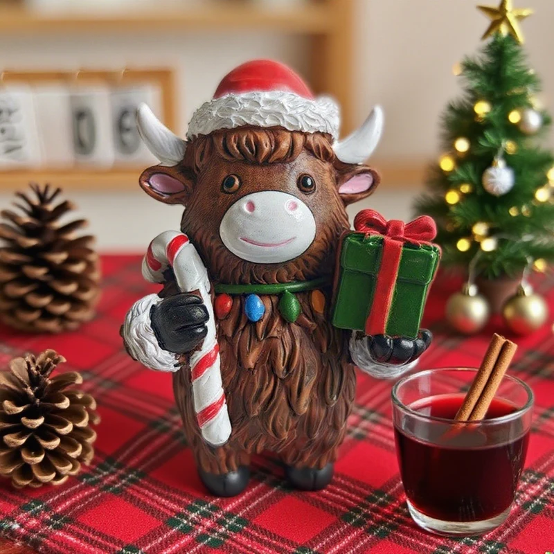 Weihnachtsdeko Figur im Hochlandrind-Design Karnz