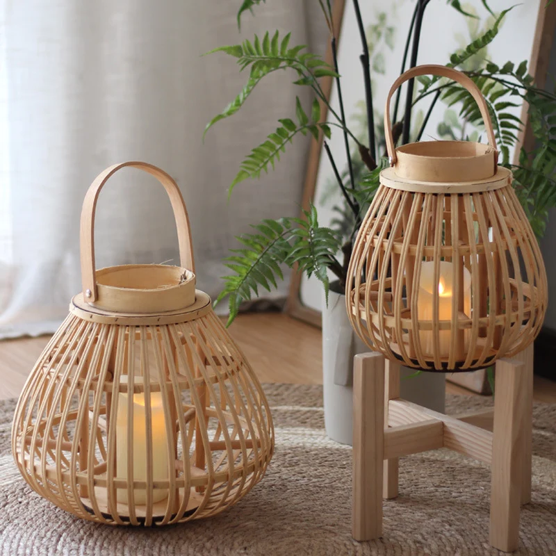 Natürliche Rattan Laterne Karnz