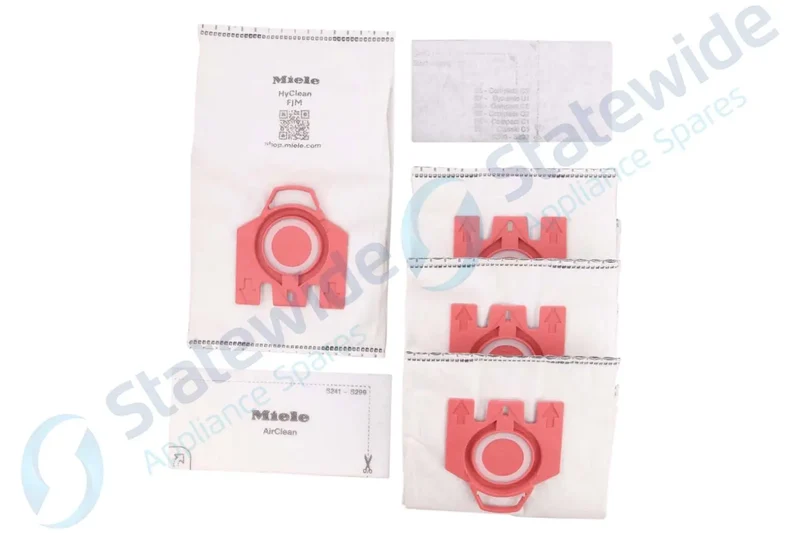 MIELE FJM 3D Vacuum BAGS(RED-4 bags/2 filters)-Genuine(was12281690/991710)
