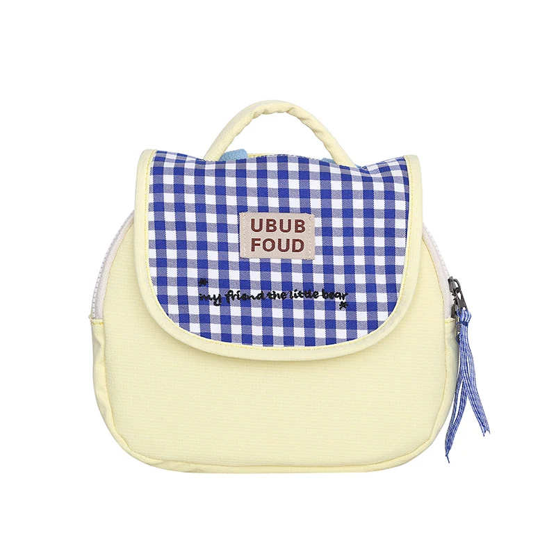 Süße Gingham-Muster isolierte Lunch Tasche Karnz