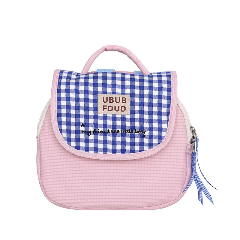 Süße Gingham-Muster isolierte Lunch Tasche Karnz
