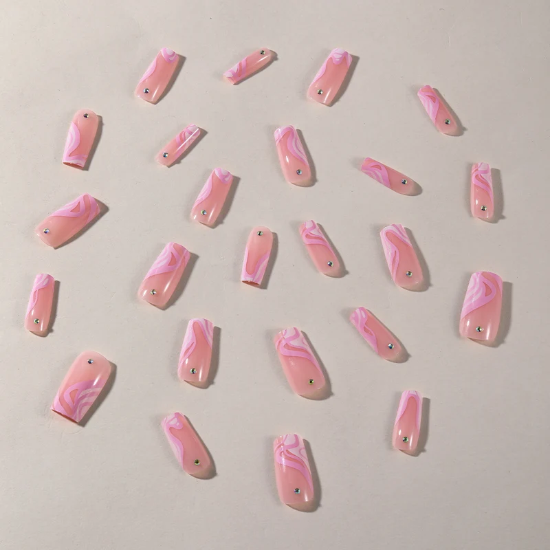 Elegante Lange Acryl Nagel Kunst Erweiterungen Karnz