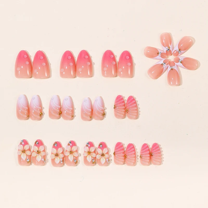 Elegante florale Acryl-Nagelverlängerungen Karnz 1789713211