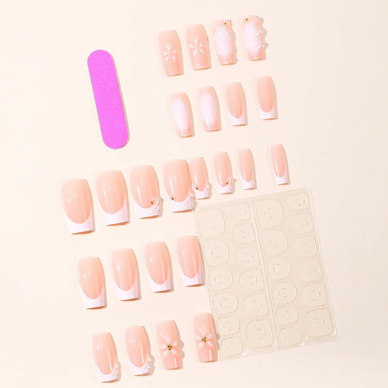 Elegante florale 3D-Acryl-Nagelkunst Karnz