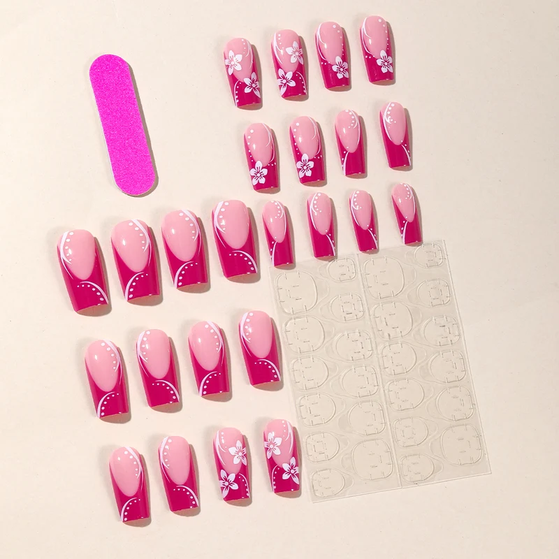 Dekorative French Tip Acryl Nagelkunst Karnz