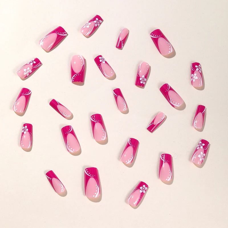 Dekorative French Tip Acryl Nagelkunst Karnz