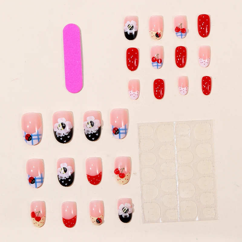 Dekoratives 3D Obst- und Insekten-Nagelkunst-Set Karnz