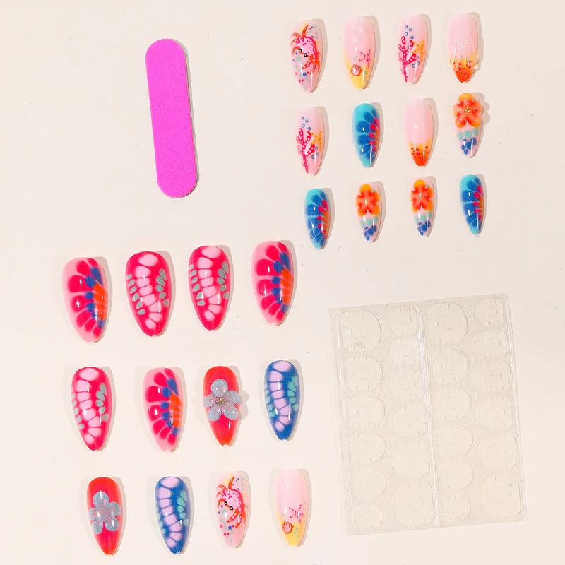 Bunte Künstlerische 3D Nagelkunst Verlängerungen Karnz