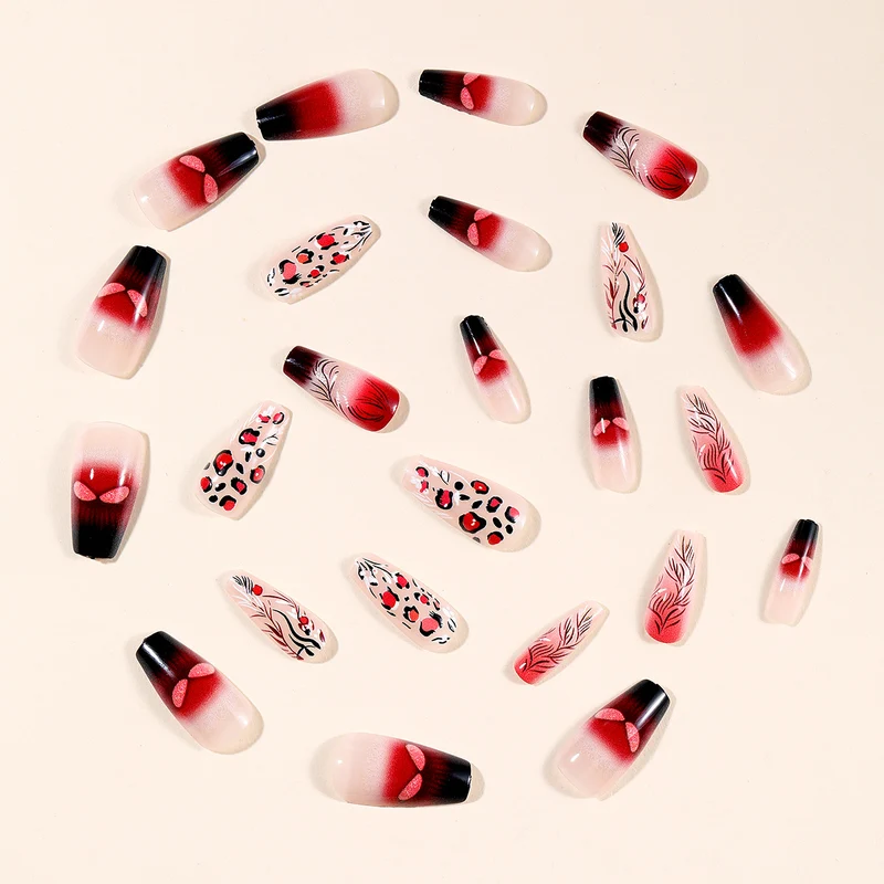 Künstlerische Lange Stiletto Nagelkunst Erweiterungen Karnz