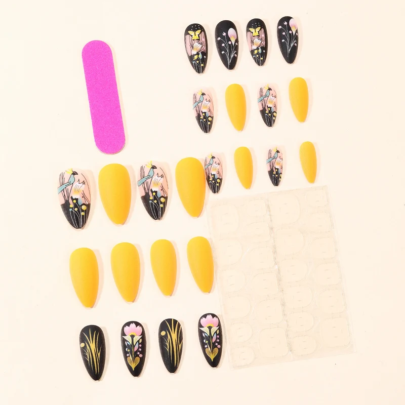 Künstlerische Blumen Design Stiletto Nagelkunst Extensions Karnz