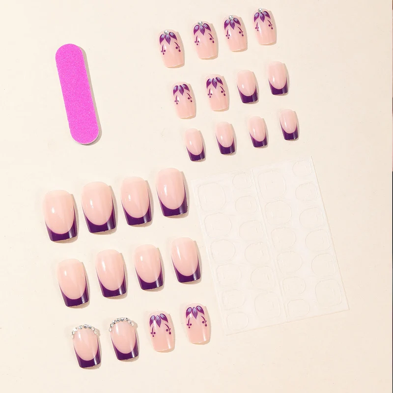 Künstlerische florale Acryl-Nagelerweiterungen Karnz