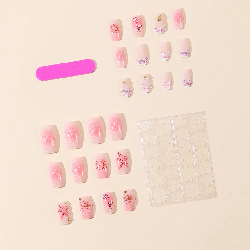 Künstlerische florale Acryl-Nail-Art-Verlängerungen Karnz