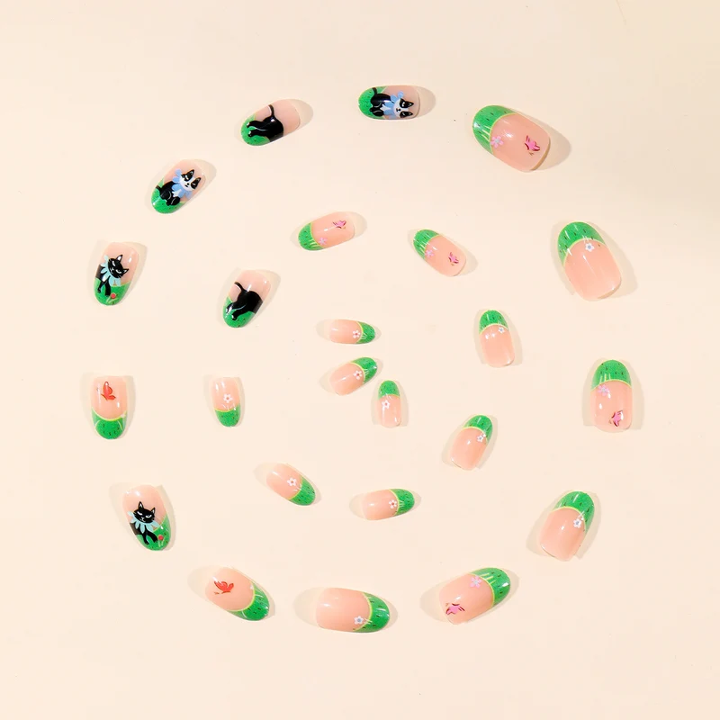 Künstlerische katzeninspiriert Nagelkunst Karnz